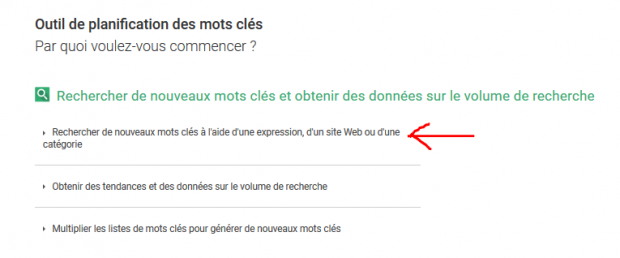 Idées de mots clés Adwords